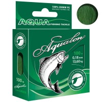 Шнур плетен. AQUA  Aqualon Dark-Green 100m  0,18mm 