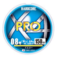 Шнур плетен. Duel PE Hardcore X4 Pro 150m Yellow №1.2 (0.19mm) 9.0kg