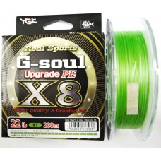 Шнур плетен. YGK G-Soul X8 Upgrade 200m #0.8/16lb ц:Lime Green
