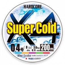 Шнур плетен. Duel PE Super Cold X4 200м 5color №0.8 (0.15mm) 6.4kg