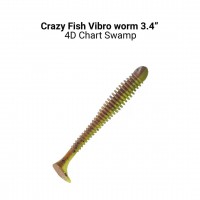 Мягкая приманка Crazy Fish VIBRO WORM Floating 8.5cm 4D