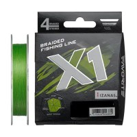 Шнур плетен. Favorite X1 PE 4x 150m  #1.2/0.185mm 9.5kg/20lb (light green)